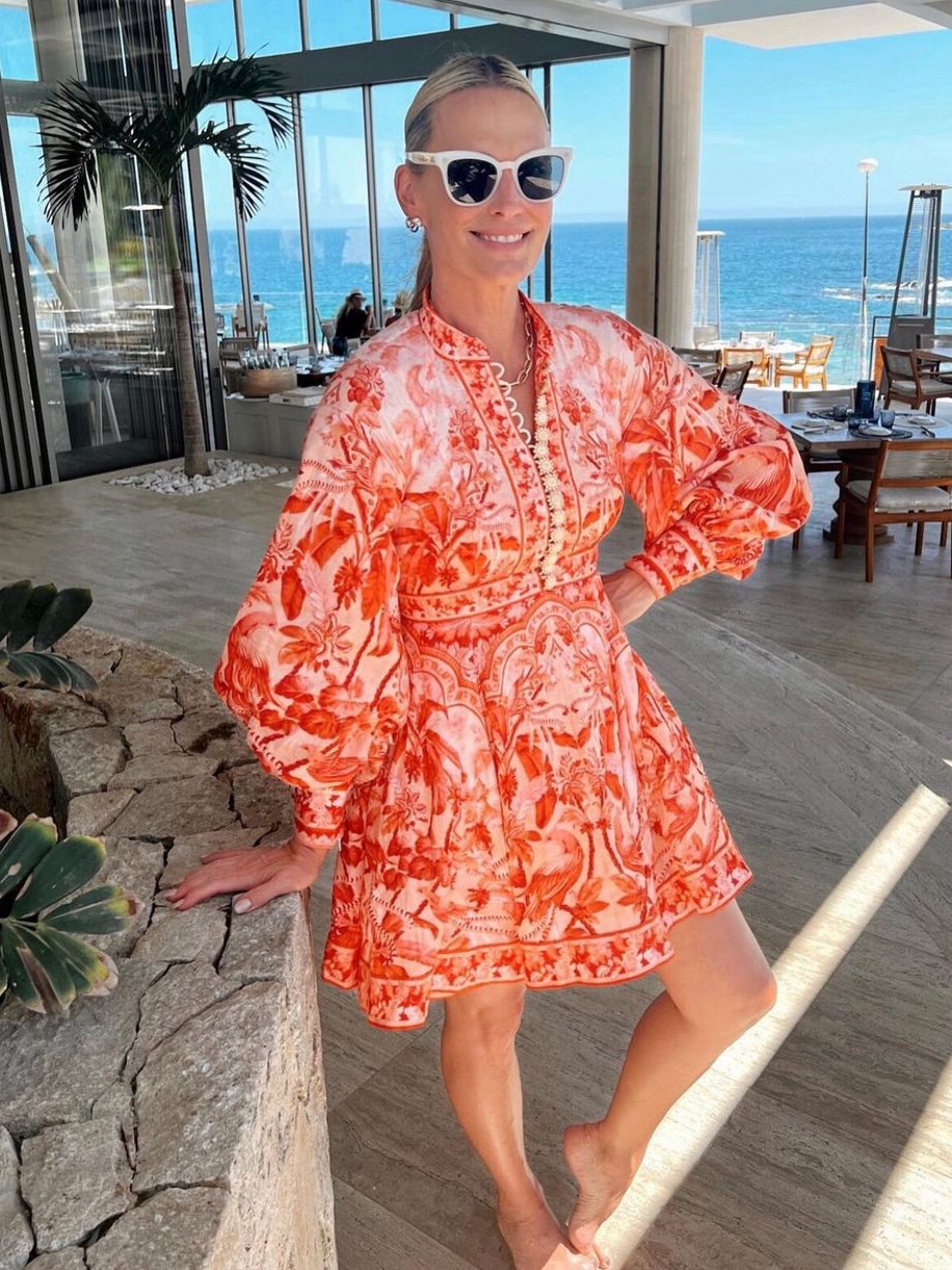 Nwt Zimmermann Linen Lyre Billow Sleeve Mini Dress Sz Au 0, Us 4